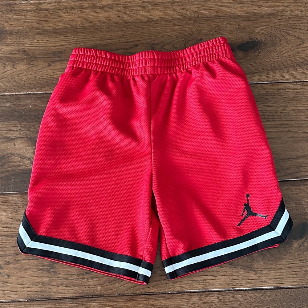 Jordan Kids Bright Red Shorts with Black Accents